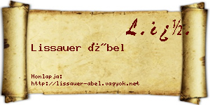 Lissauer Ábel névjegykártya